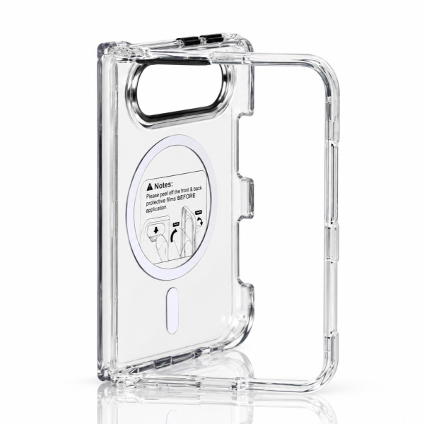 Пластиковый чехол FOLD CLEAR COLORS с поддержкой MagSafe для iPhone DUO black