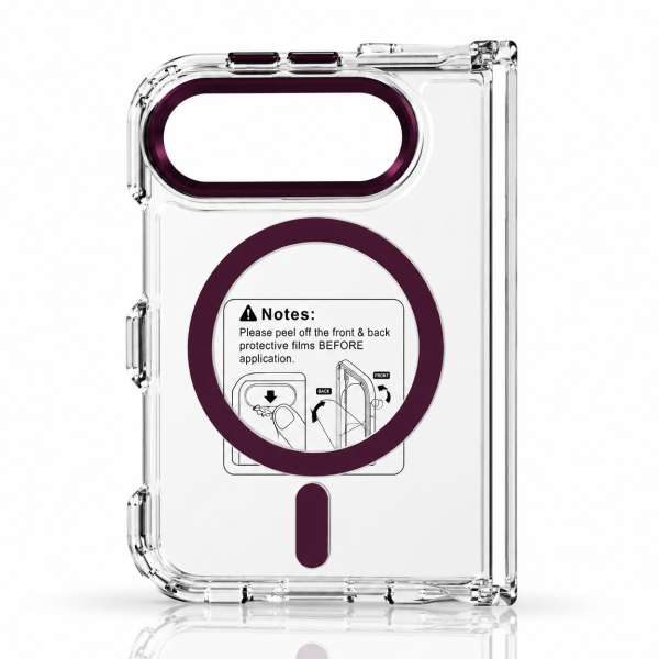 Пластиковый чехол FOLD CLEAR COLORS с поддержкой MagSafe для iPhone DUO deep purple