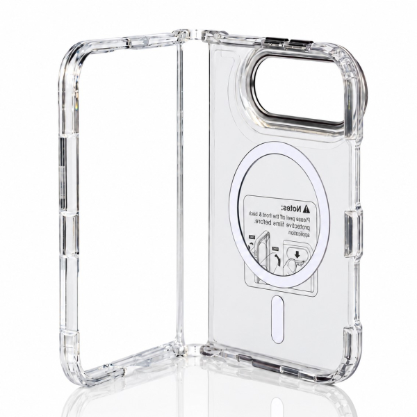 Пластиковый чехол FOLD CLEAR COLORS с поддержкой MagSafe для iPhone DUO black