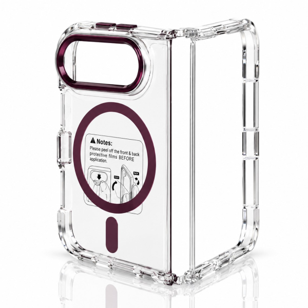 Пластиковый чехол FOLD CLEAR COLORS с поддержкой MagSafe для iPhone DUO deep purple