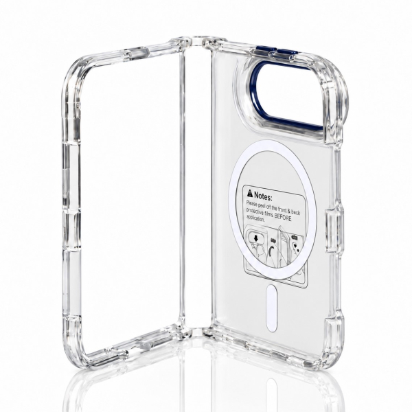 Пластиковый чехол FOLD CLEAR COLORS с поддержкой MagSafe для iPhone DUO blue