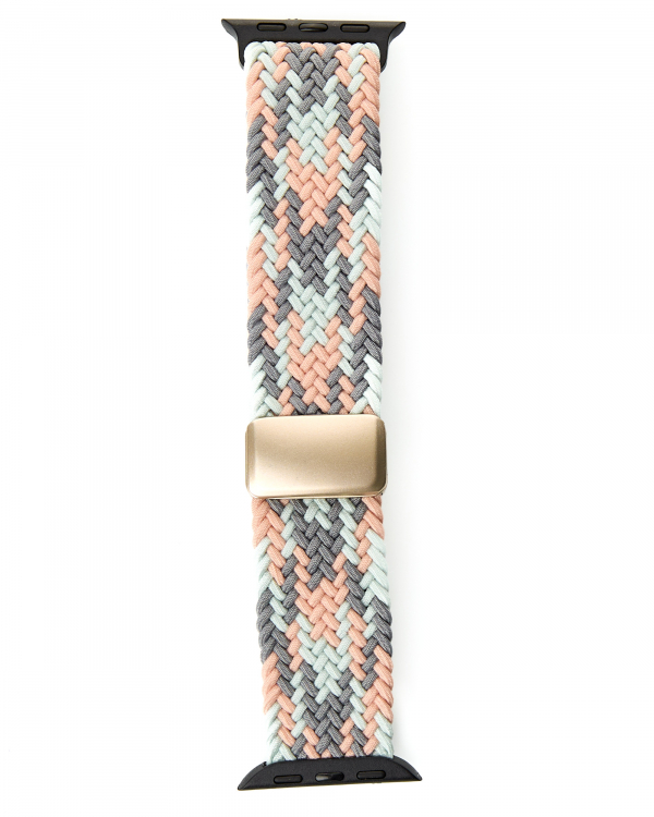Ремешок для Apple Watch "Nylon Braided Magnetic" 42/44/45/46/49 мм gray blue powder