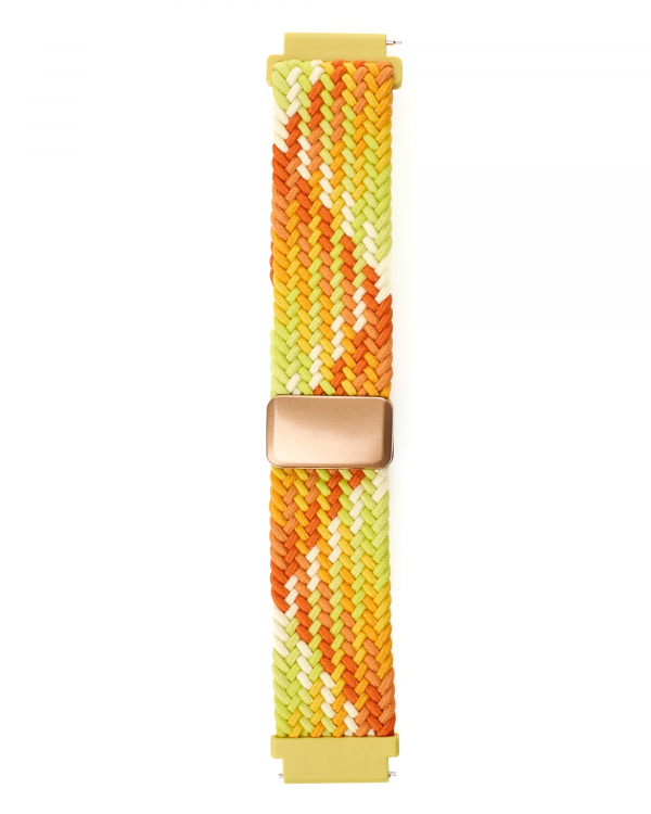 Ремешок для часов UNIVERSAL "Nylon Braided Magnetic" 20 мм orange yellow