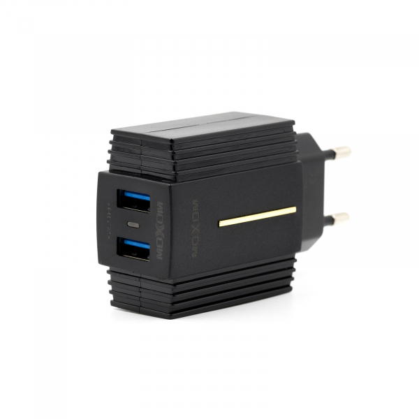 Сетевое зарядное устройство MOXOM 2в1 micro 2USB/2.4A (MX-HC11) черный