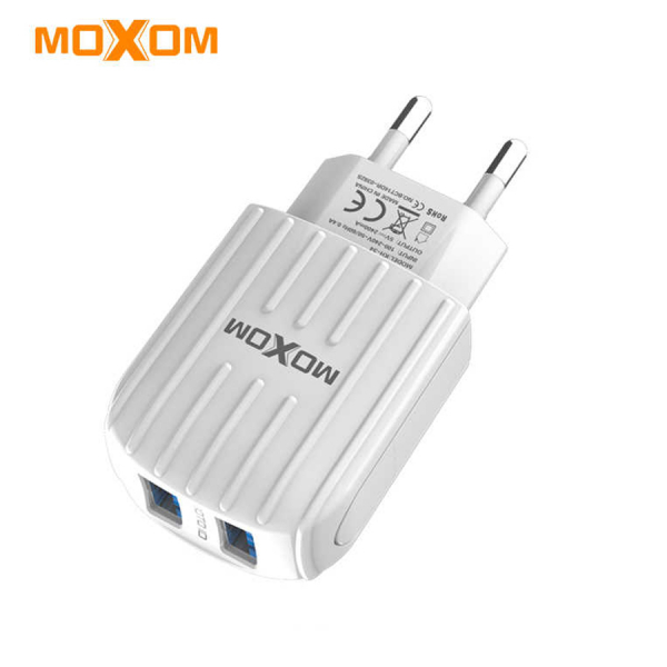 Сетевое зарядное устройство MOXOM 2в1 micro 2USB/2.4A (KH-48) белый
