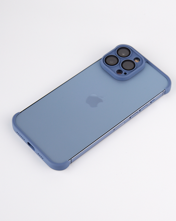 Силиконовая накладка CornerPad 3in1 для iPhone 14 Pro Max серо-синий
