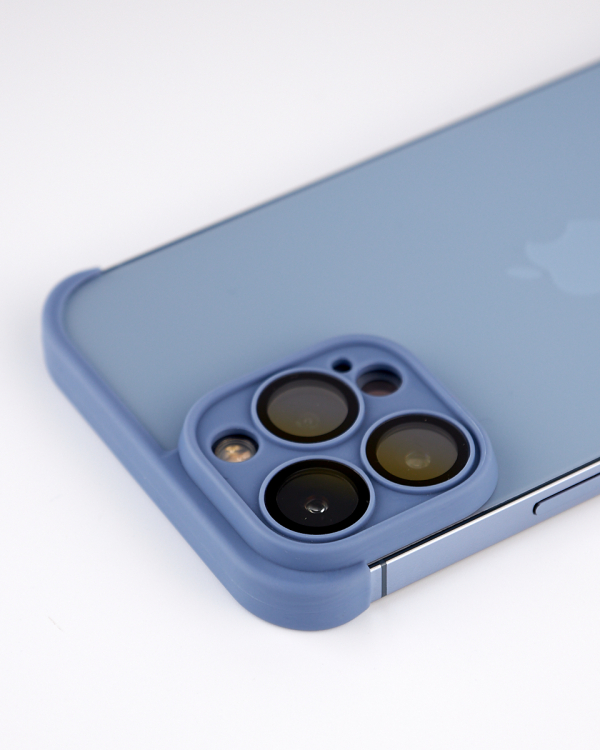 Силиконовая накладка CornerPad 3in1 для iPhone 14 Pro Max серо-синий