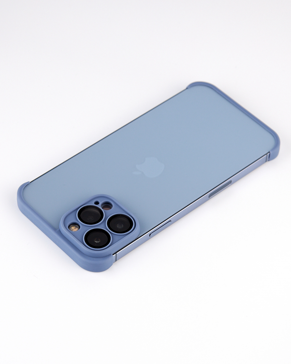 Силиконовая накладка CornerPad 3in1 для iPhone 14 Pro Max серо-синий