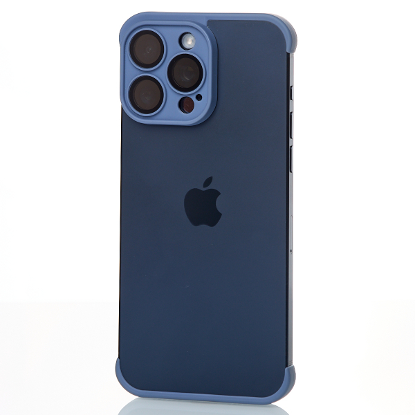 Силиконовая накладка CornerPad 3in1 для iPhone 15 Pro Max серо-синий