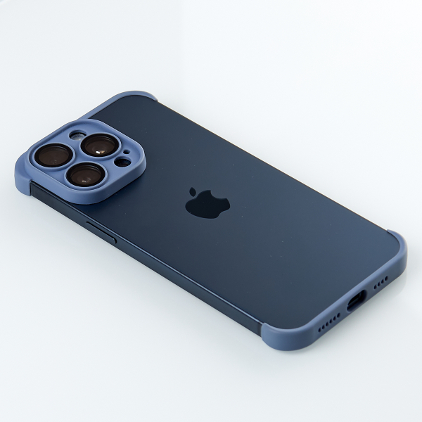 Силиконовая накладка CornerPad 3in1 для iPhone 15 Pro Max серо-синий
