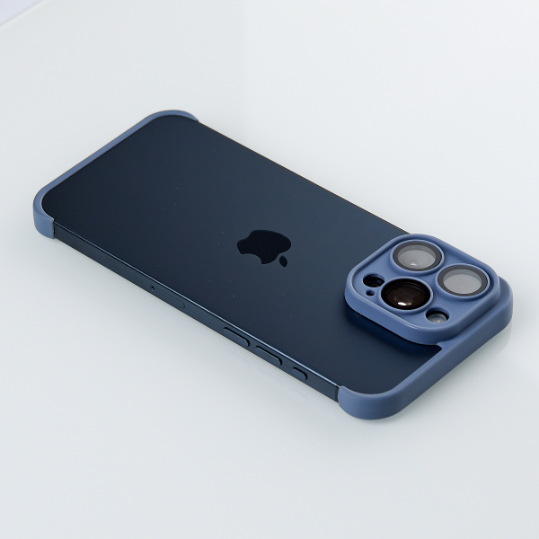 Силиконовая накладка CornerPad 3in1 для iPhone 15 Pro Max серо-синий