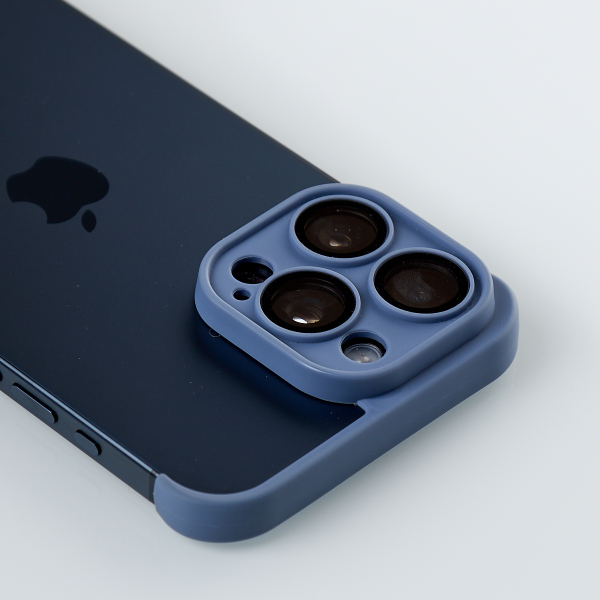 Силиконовая накладка CornerPad 3in1 для iPhone 15 Pro Max серо-синий