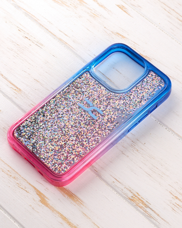 Силиконовый чехол AQUARIUM для iPhone 14 Plus синий/розовый