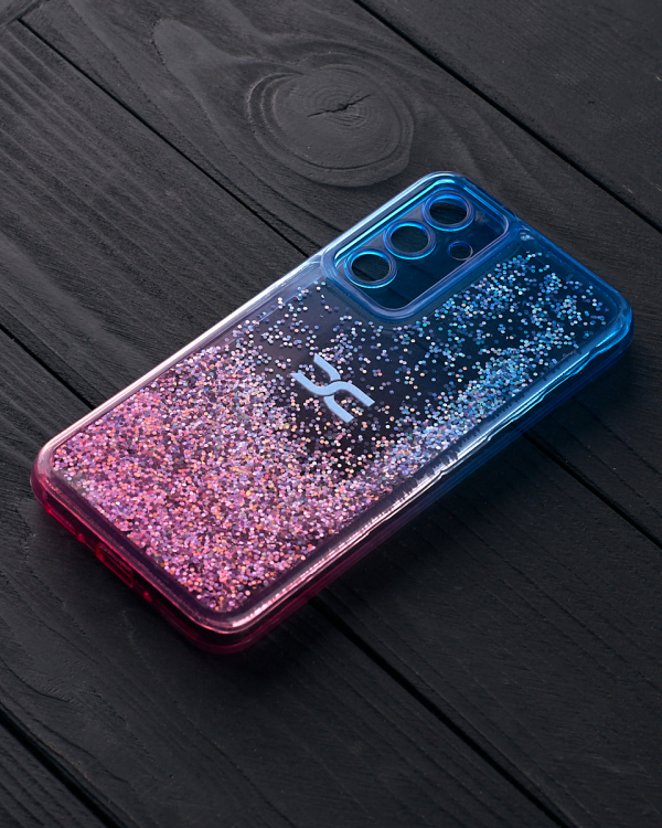 Силиконовый чехол AQUARIUM для Samsung A34 синий/розовый