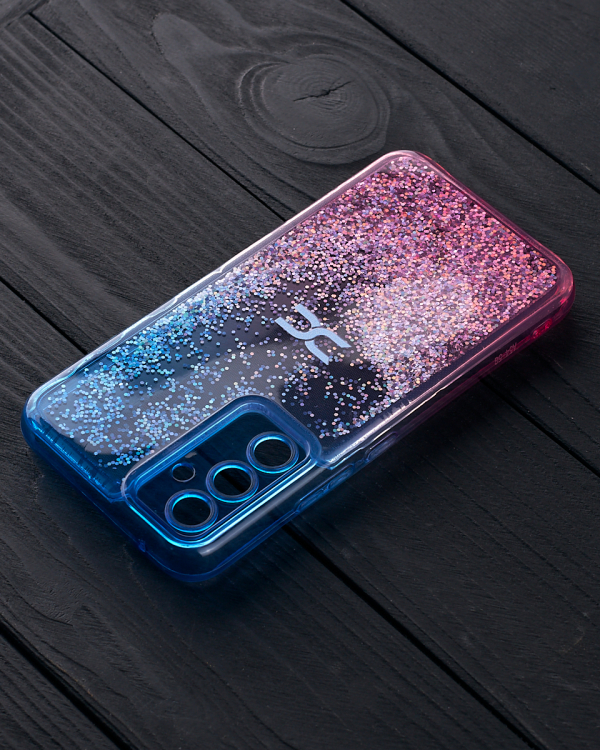 Силиконовый чехол AQUARIUM для Samsung A34 синий/розовый