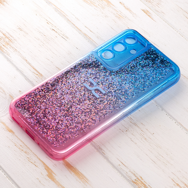 Силиконовый чехол AQUARIUM для Samsung A34 синий/розовый