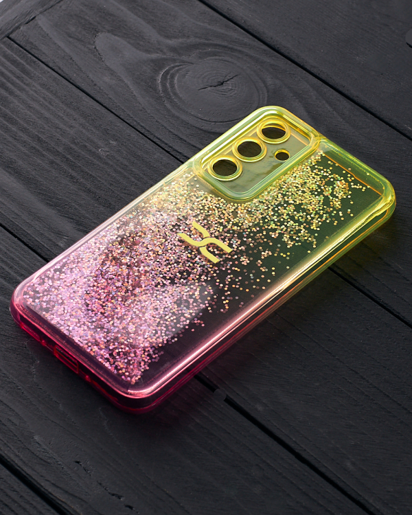 Силиконовый чехол AQUARIUM для Samsung A34 желтый/розовый