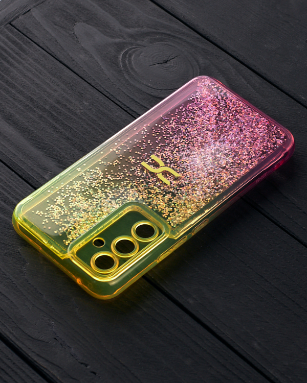 Силиконовый чехол AQUARIUM для Samsung A34 желтый/розовый