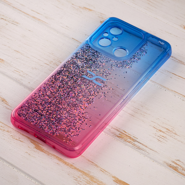 Силиконовый чехол AQUARIUM для Xiaomi Redmi 12C синий/розовый