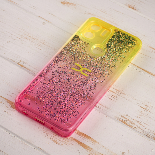 Силиконовый чехол AQUARIUM для Xiaomi Redmi A2 Plus желтый/розовый