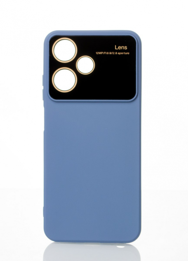 Силиконовый чехол CAMERA PROTECTION для Infinix Hot 30 Play NFC серо-синий