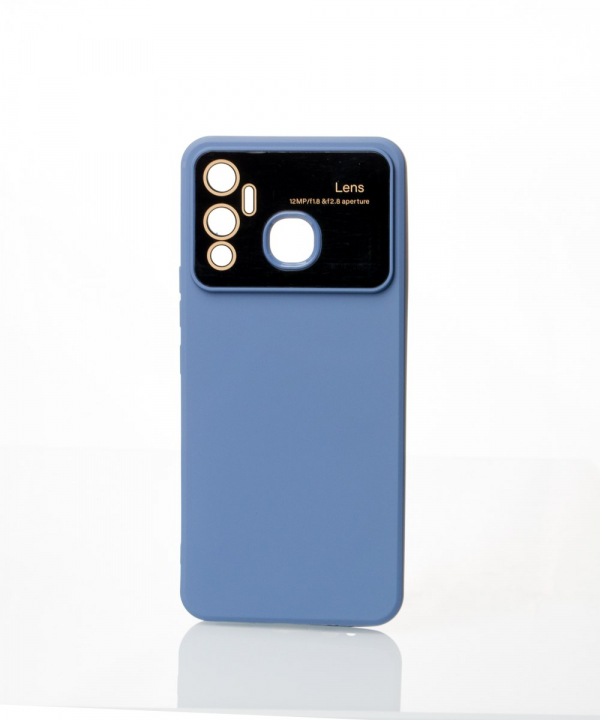 Силиконовый чехол CAMERA PROTECTION для Infinix Hot 12 Play NFC серо-синий