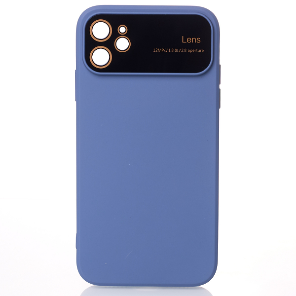 Силиконовый чехол CAMERA PROTECTION для iPhone 11 серо-синий