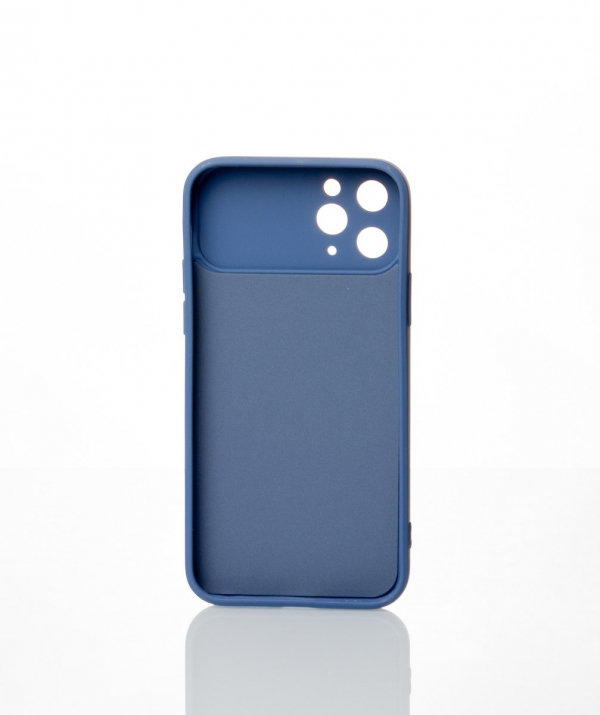 Силиконовый чехол CAMERA PROTECTION для iPhone 11 Pro Max серо-синий