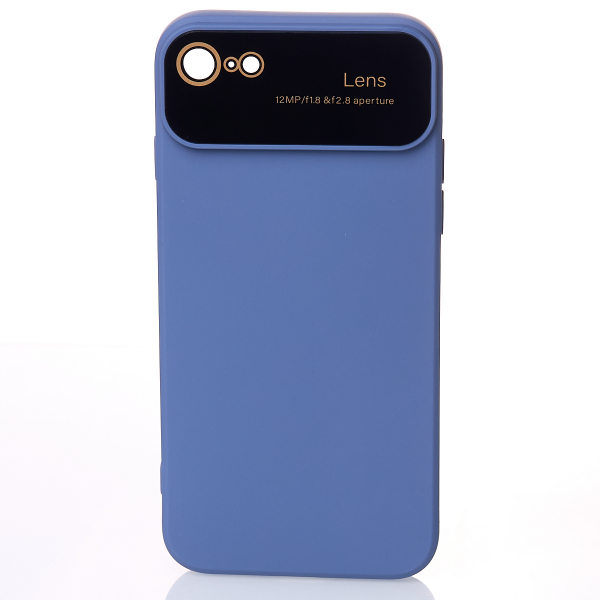 Силиконовый чехол CAMERA PROTECTION для iPhone 7 / iPhone 8 серо-синий