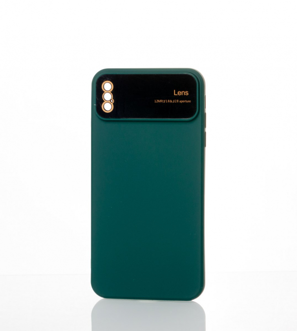Силиконовый чехол CAMERA PROTECTION для iPhone X / iPhone XS темно-зеленый