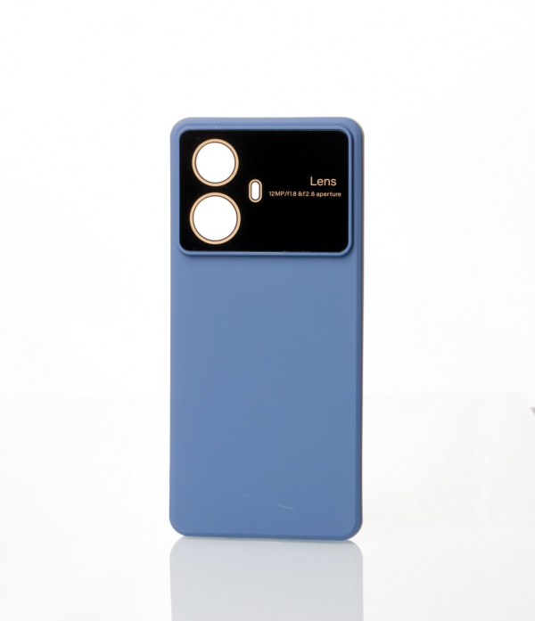 Силиконовый чехол CAMERA PROTECTION для Realme 10 Pro+ серо-синий