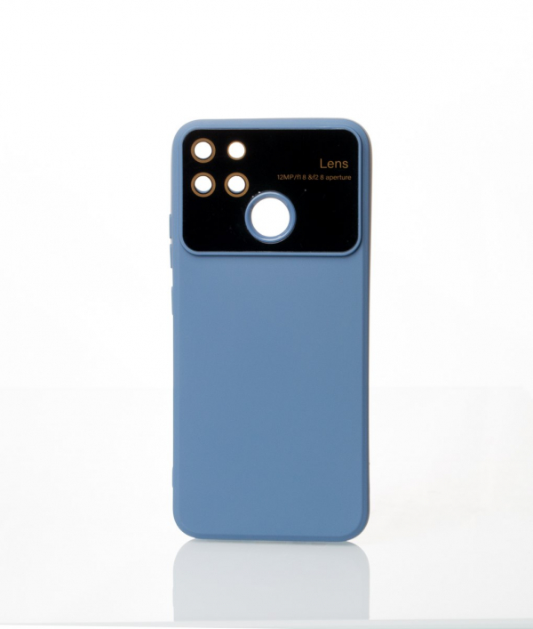 Силиконовый чехол CAMERA PROTECTION для Realme Narzo 50A (RMX3430) серо-синий