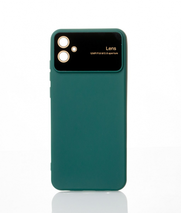 Силиконовый чехол CAMERA PROTECTION для Samsung A04e темно-зеленый