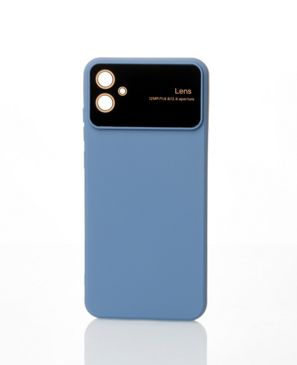 Силиконовый чехол CAMERA PROTECTION для Samsung A04e серо-синий