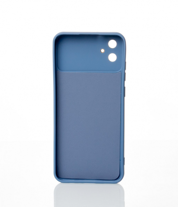 Силиконовый чехол CAMERA PROTECTION для Samsung A04e серо-синий