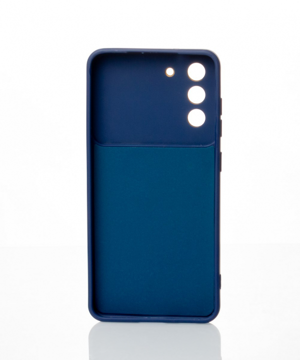 Силиконовый чехол CAMERA PROTECTION для Samsung S21 FE темно-синий