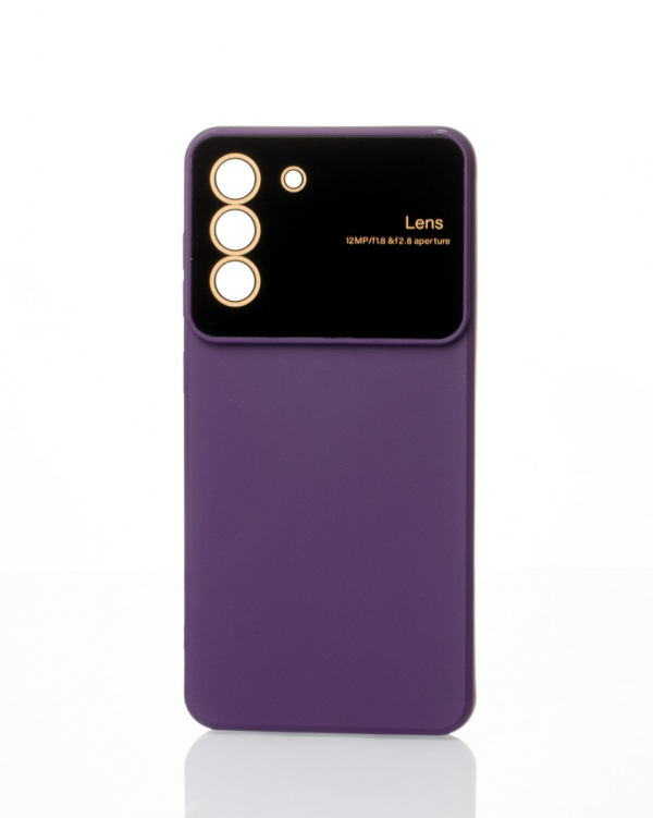 Силиконовый чехол CAMERA PROTECTION для Samsung S21 FE фиолетовый