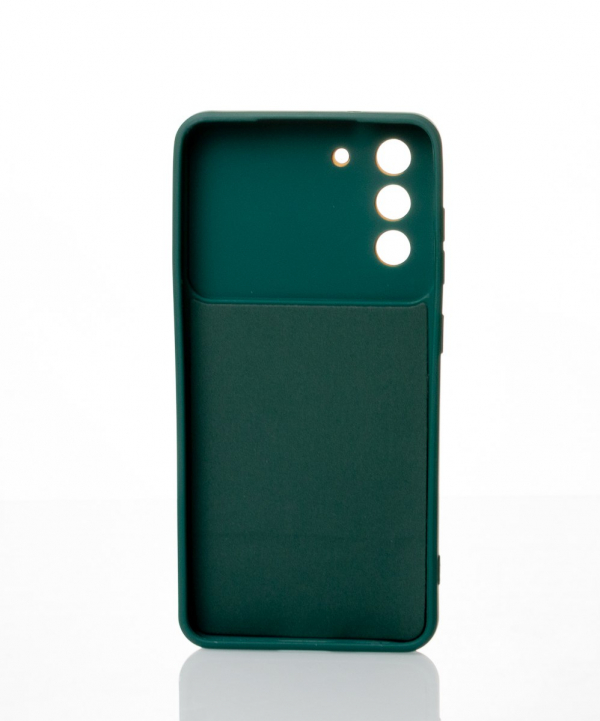 Силиконовый чехол CAMERA PROTECTION для Samsung S21 FE темно-зеленый