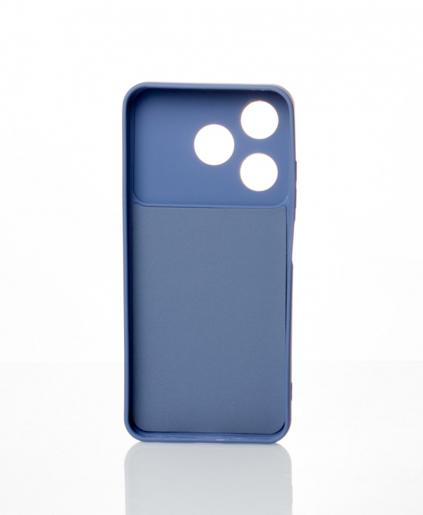 Силиконовый чехол CAMERA PROTECTION для Tecno Spark 10 (KI5q) серо-синий