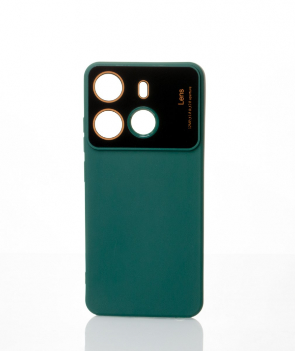 Силиконовый чехол CAMERA PROTECTION для Tecno Spark Go 2023 (BF7N) темно-зеленый
