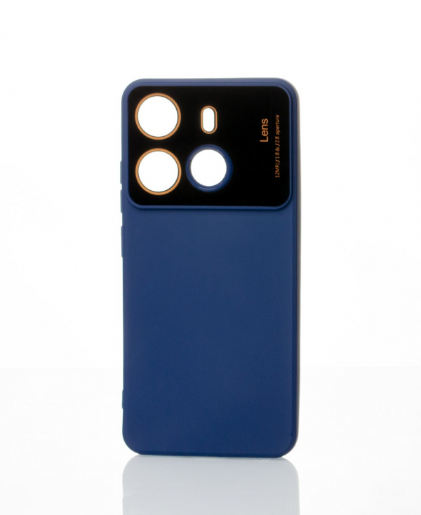 Силиконовый чехол CAMERA PROTECTION для Tecno Spark Go 2023 (BF7N) темно-синий