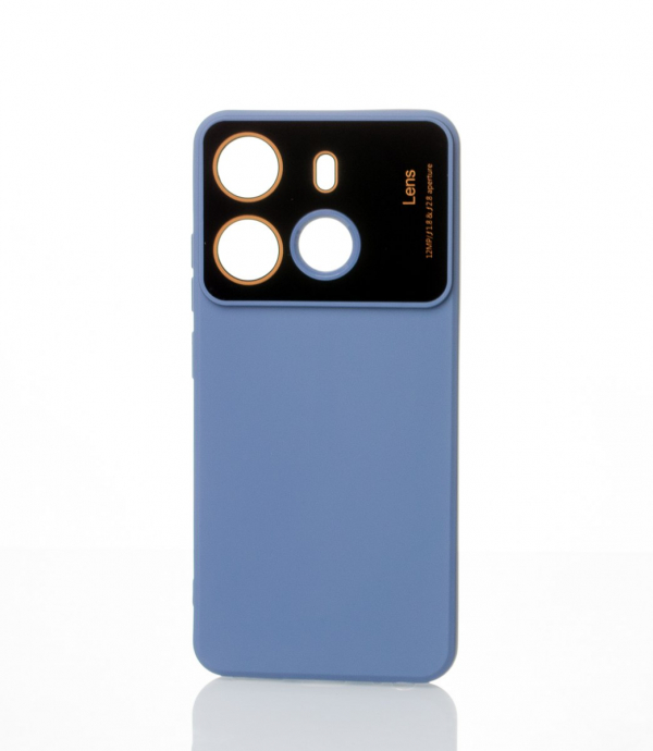 Силиконовый чехол CAMERA PROTECTION для Tecno Spark Go 2023 (BF7N) серо-синий