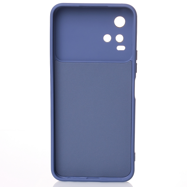 Силиконовый чехол CAMERA PROTECTION для Vivo Y21 серо-синий
