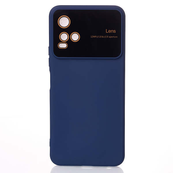 Силиконовый чехол CAMERA PROTECTION для Vivo Y21 темно-синий