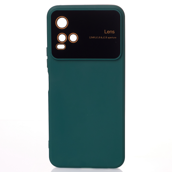 Силиконовый чехол CAMERA PROTECTION для Vivo Y21 темно-зеленый