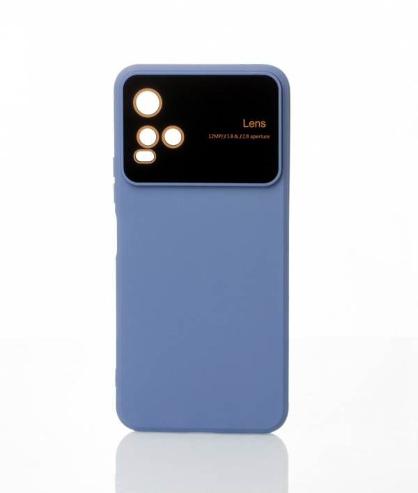 Силиконовый чехол CAMERA PROTECTION для Vivo Y33s серо-синий