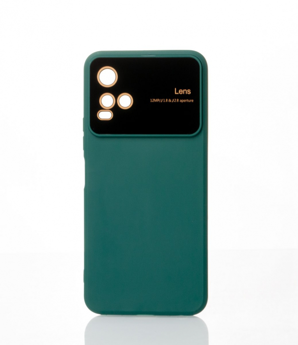 Силиконовый чехол CAMERA PROTECTION для Vivo Y33s темно-зеленый