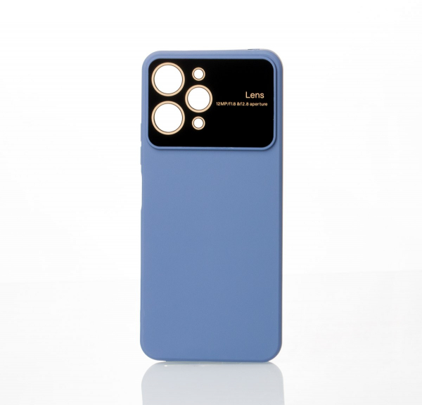 Силиконовый чехол CAMERA PROTECTION для Xiaomi Redmi 12 серо-синий