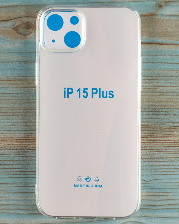 Силиконовый чехол CRYSTAL CASE для iPhone 15 Plus прозрачный