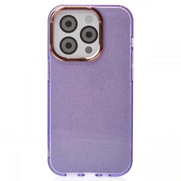 Силиконовый чехол DARK GLITTER для iPhone 15 Pro фиолетовый